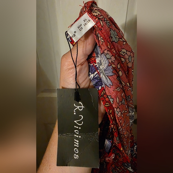 Red Tiered Boho Maxi Skirt for Casual Resort Wear - Picture 3 of 5